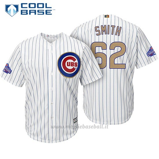 Maglia Baseball Uomo Chicago Cubs 62 Caleb Smith Bianco Or Program Cool Base